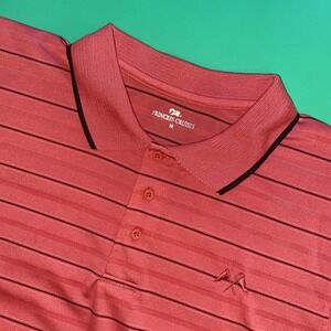 Princess Cruises Men's Medium Short Sleeve Peach Strip Polo Golf‎ Shirt